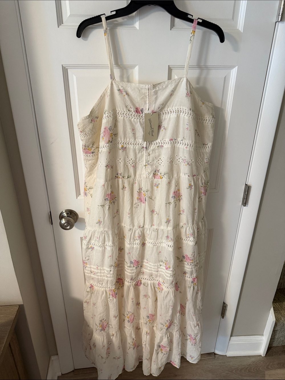 Universal Thread Cream Boho Dainty Floral Tiered Maxi Dress Cottagecore Size XXL - Picture 2 of 7